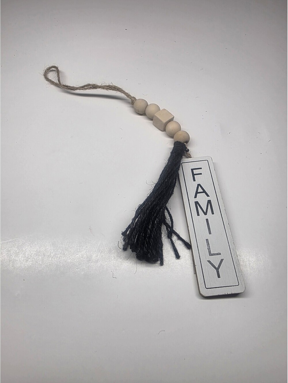 Wooden Beads And Tassels With “Family” Hanging Home Decor